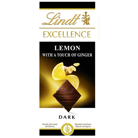 Шоколад темный Lindt Excellence лимон имбирь 100г