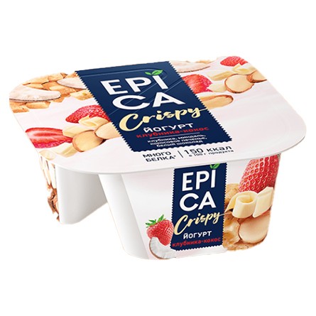 Йогурт с клубникой и кокосом Epica Crispy 138г