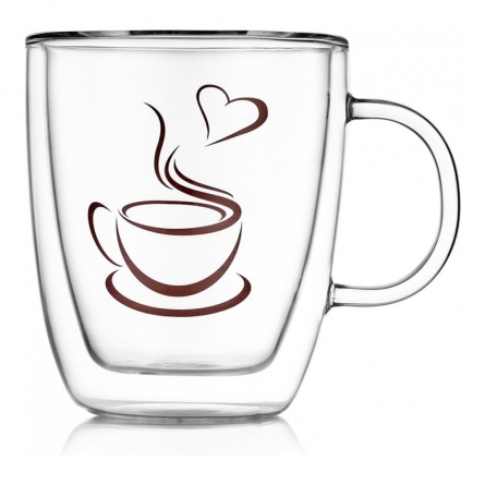 Термокружка Walmer Lovely Coffee с двойными стенками, 0.35 л, цвет прозрачный 37000762
