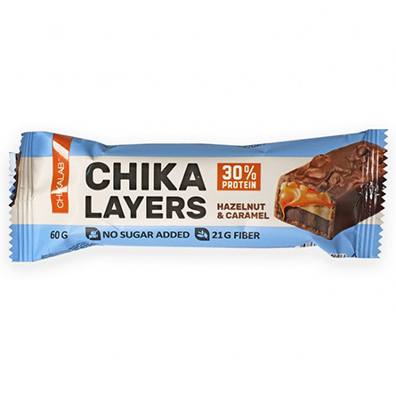 Батончик глазированный Лесной орех с карамелью Chikalab Chika Layers 60г