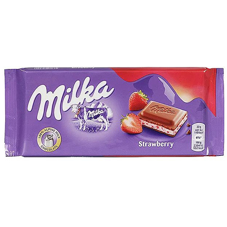 Шоколад Milka молочный клубника-йогурт 100г