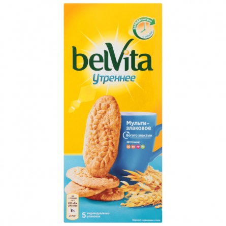 Печенье Belvita Утреннее витаминизированное со злаковыми хлопьями 225г