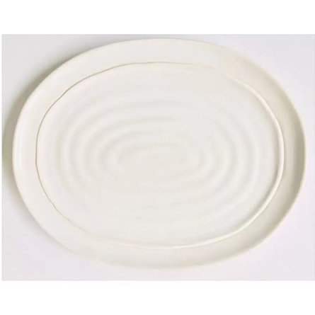 Блюдо сервировочное овальное Ceramiche Noi White Seafoam 627W 36х28см