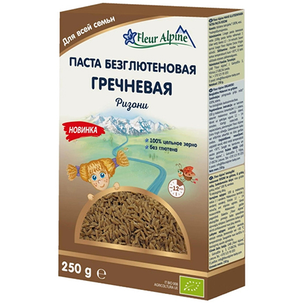 Паста из гречневой муки без глютена Ризони Fleur Alpine 250г