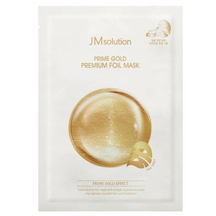 Маска трехслойная увлажняющая с коллоидным золотом JMsolution Prime Gold Premium Foil Mask